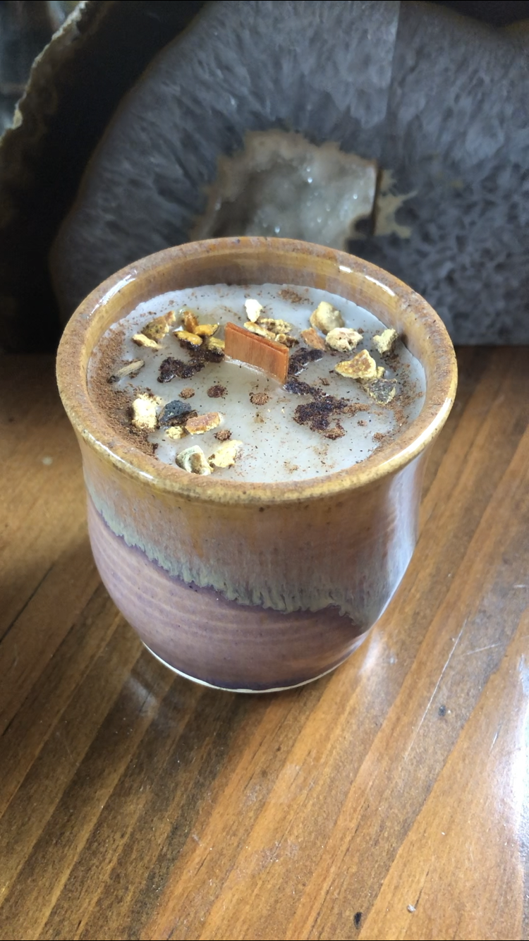 Orange Cinnamon Clove Pottery Candle